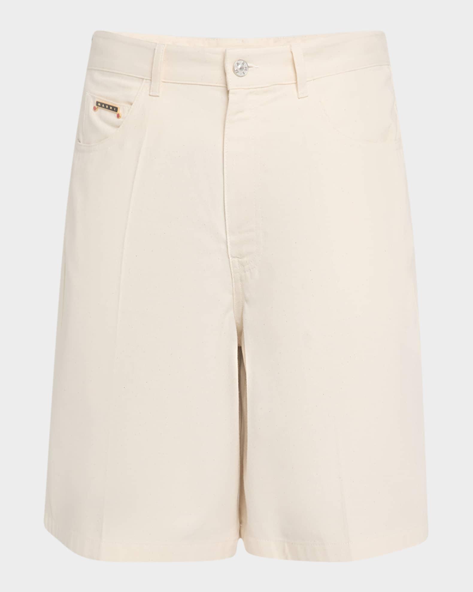 Mens Wide Leg Denim Bermuda Shorts Product Image