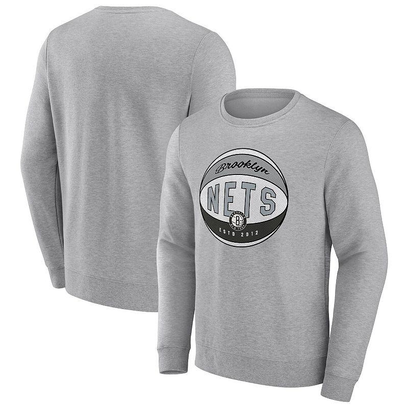 Men's Fanatics Branded Heathered Gray Phoenix Suns True Classics Vint Pullover Sweatshirt,  Product Image