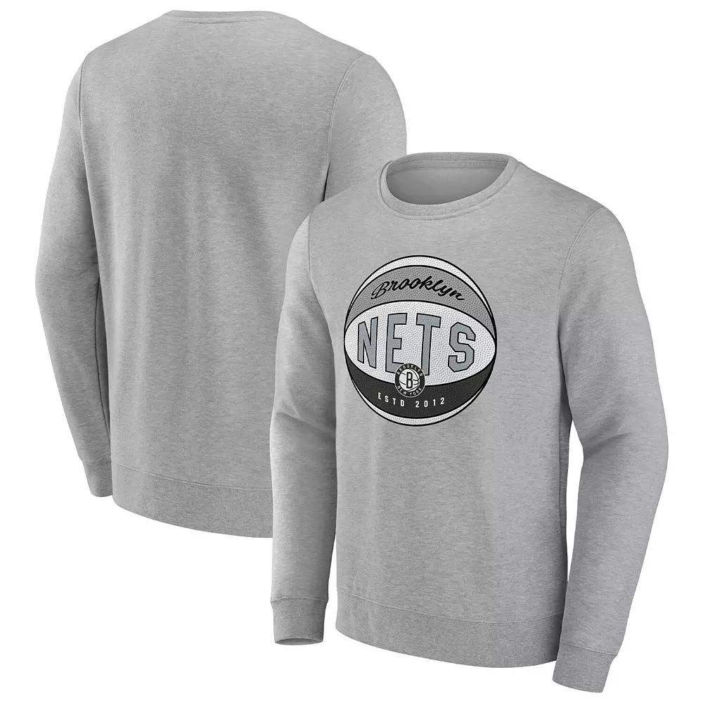 Men's Fanatics Branded Heathered Gray Phoenix Suns True Classics Vint Pullover Sweatshirt,  Product Image