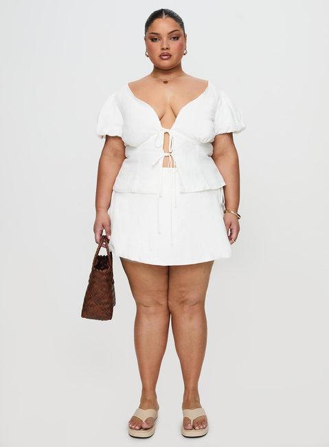 Wilhelmina Blouse Top White Curve Product Image