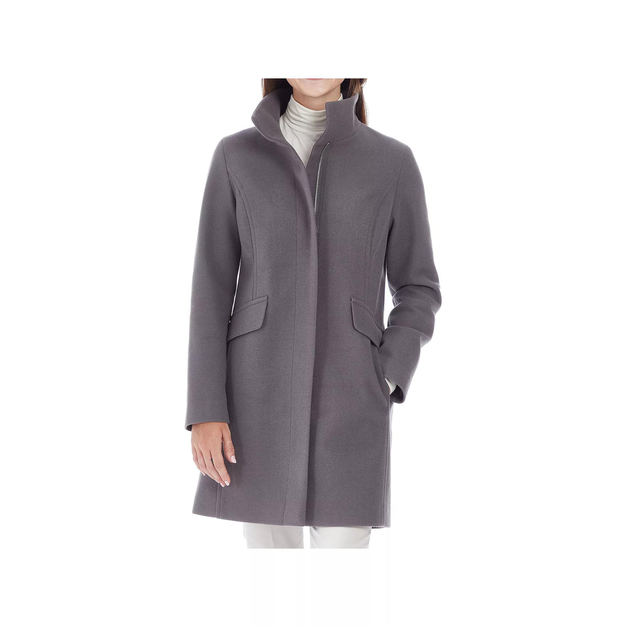 Women's Nine West Faux-Wool Zip Front Coat,  Product Image