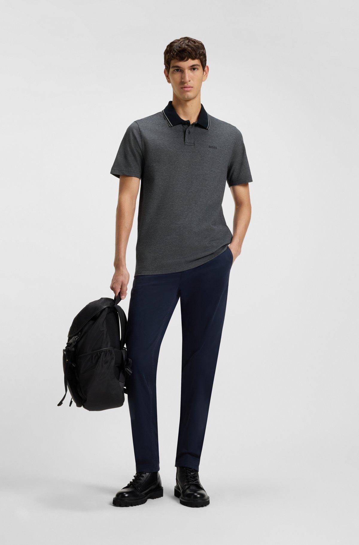 Cotton-piqué polo shirt with all-over print Product Image