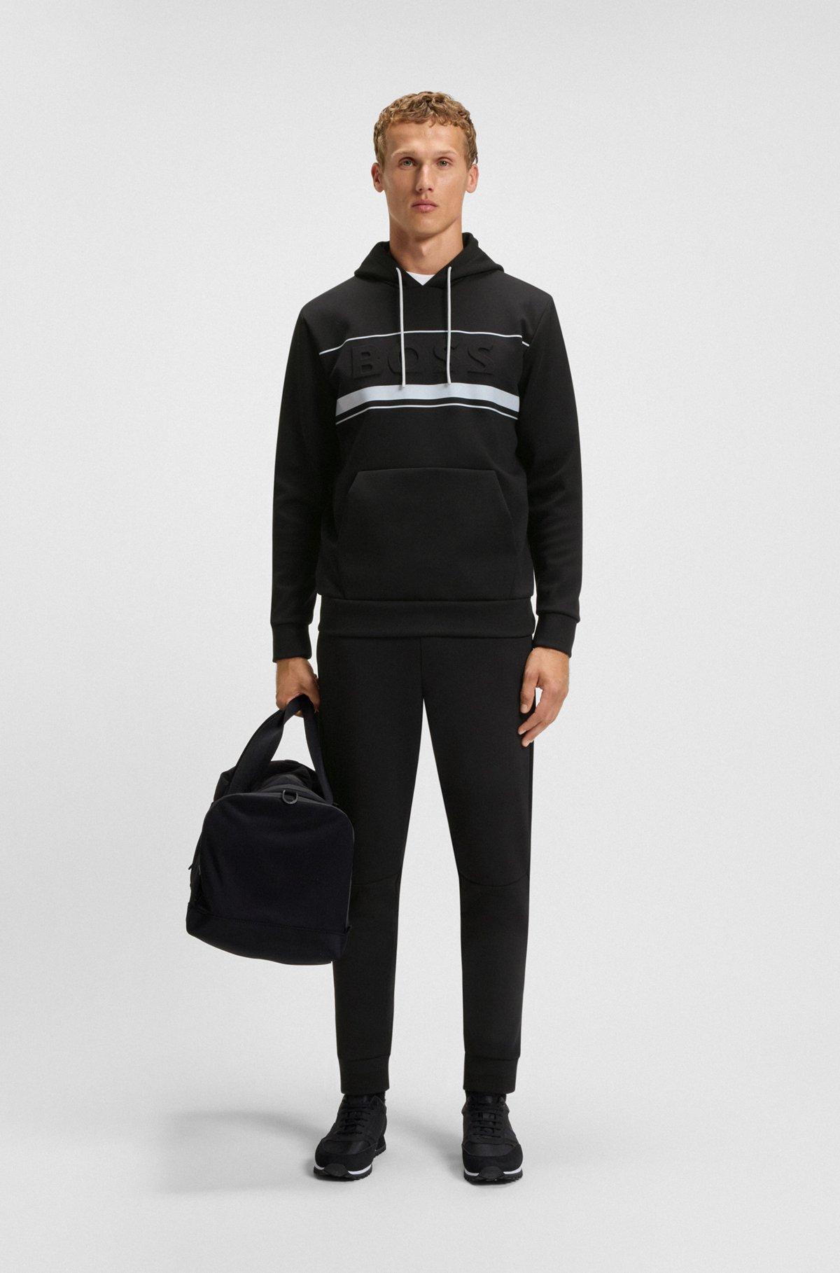 Cotton tracksuit bottoms with striped trims Product Image