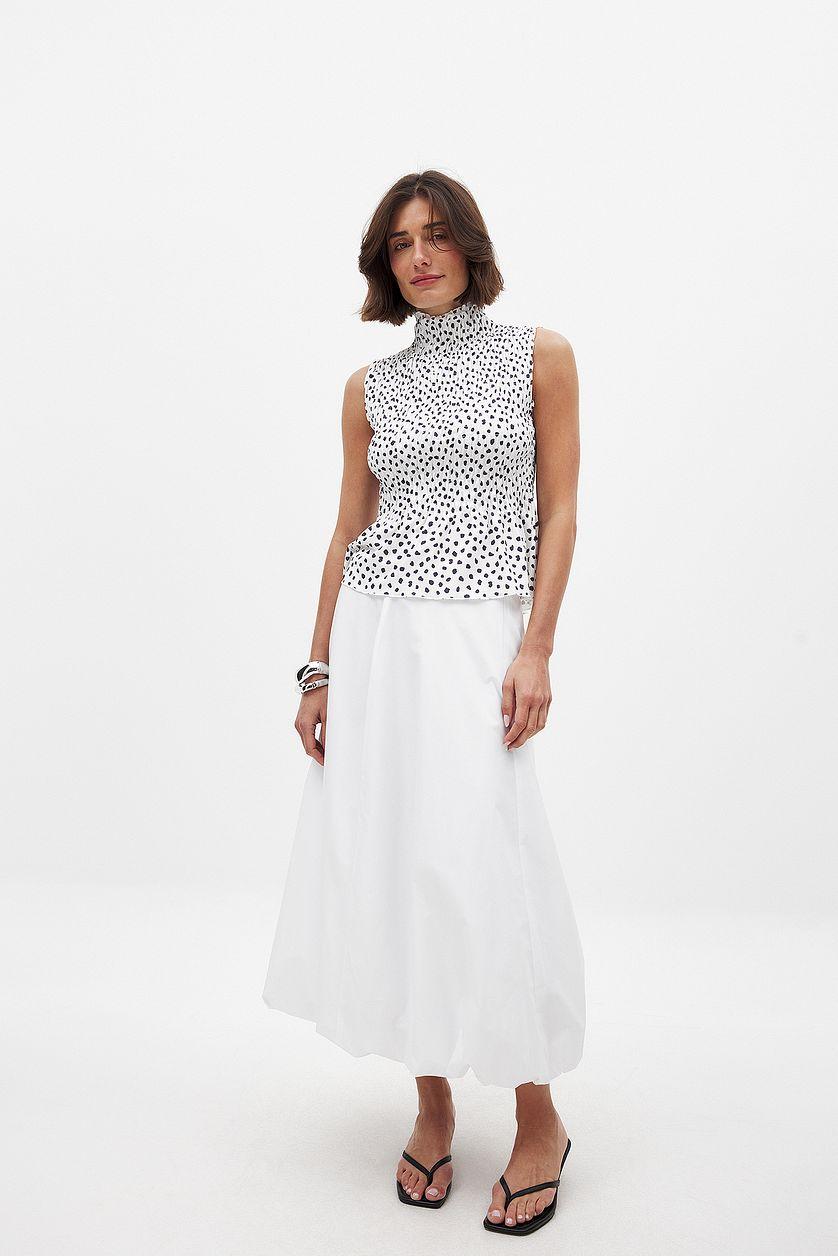 Sleeveless Smock Top Checkered Product Image