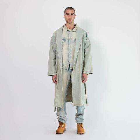 denim robe coat / blue stone wash Product Image