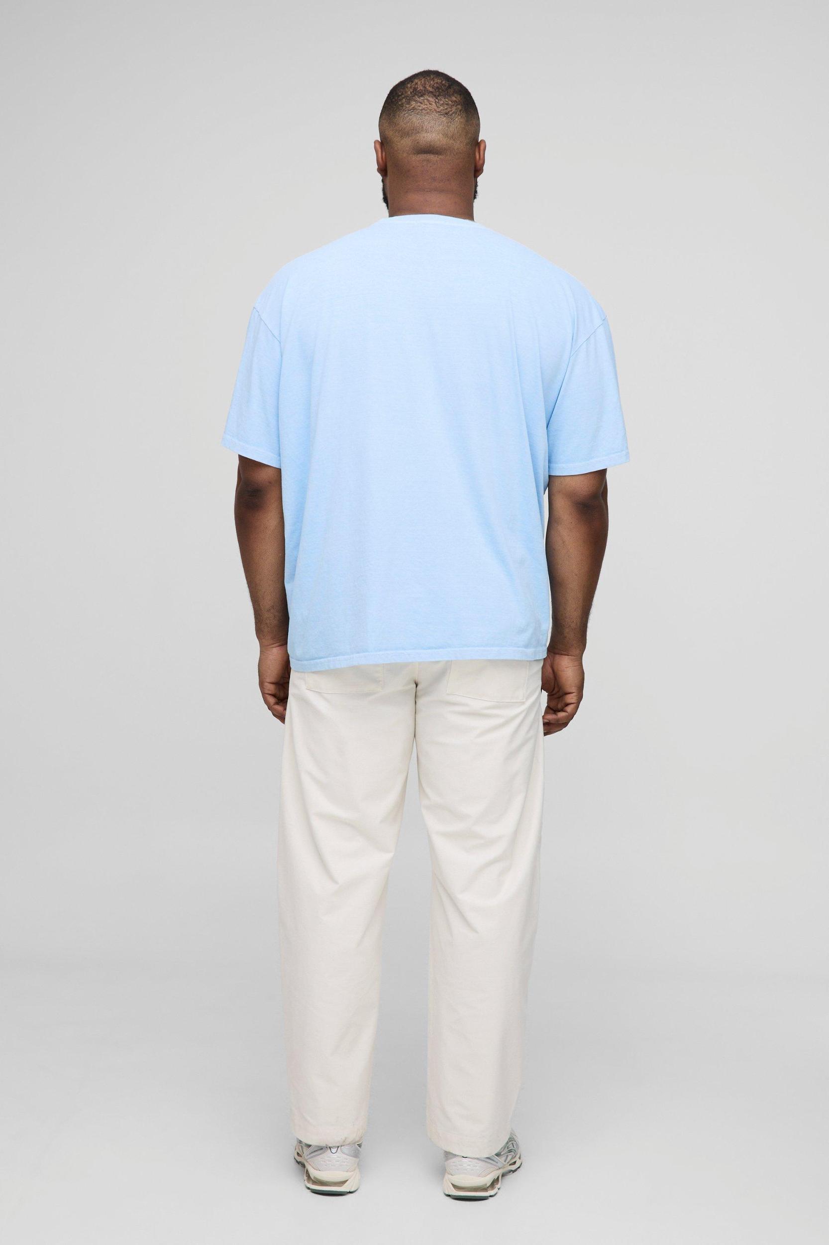 Plus Oversized Homme Varsity Print Overdye T-Shirt | boohooMAN USA Product Image