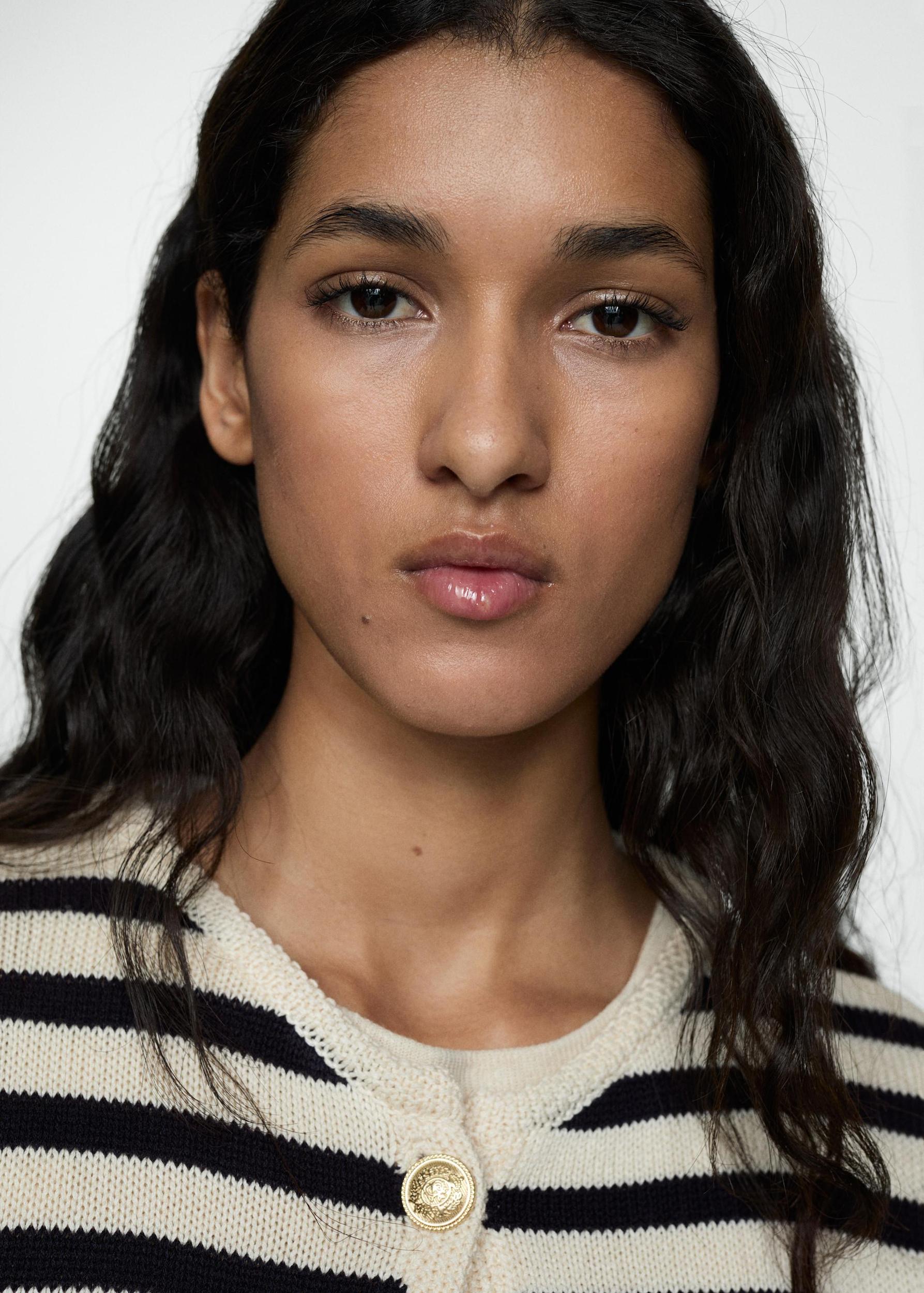 Knitted cardigan with jewel button - Women | MANGO USA Product Image