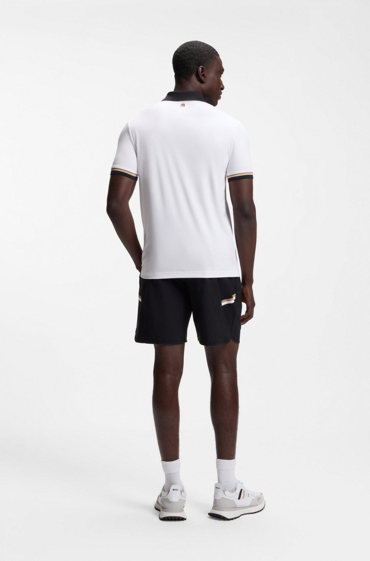 Active slim-fit polo shirt with signature-stripe details Product Image
