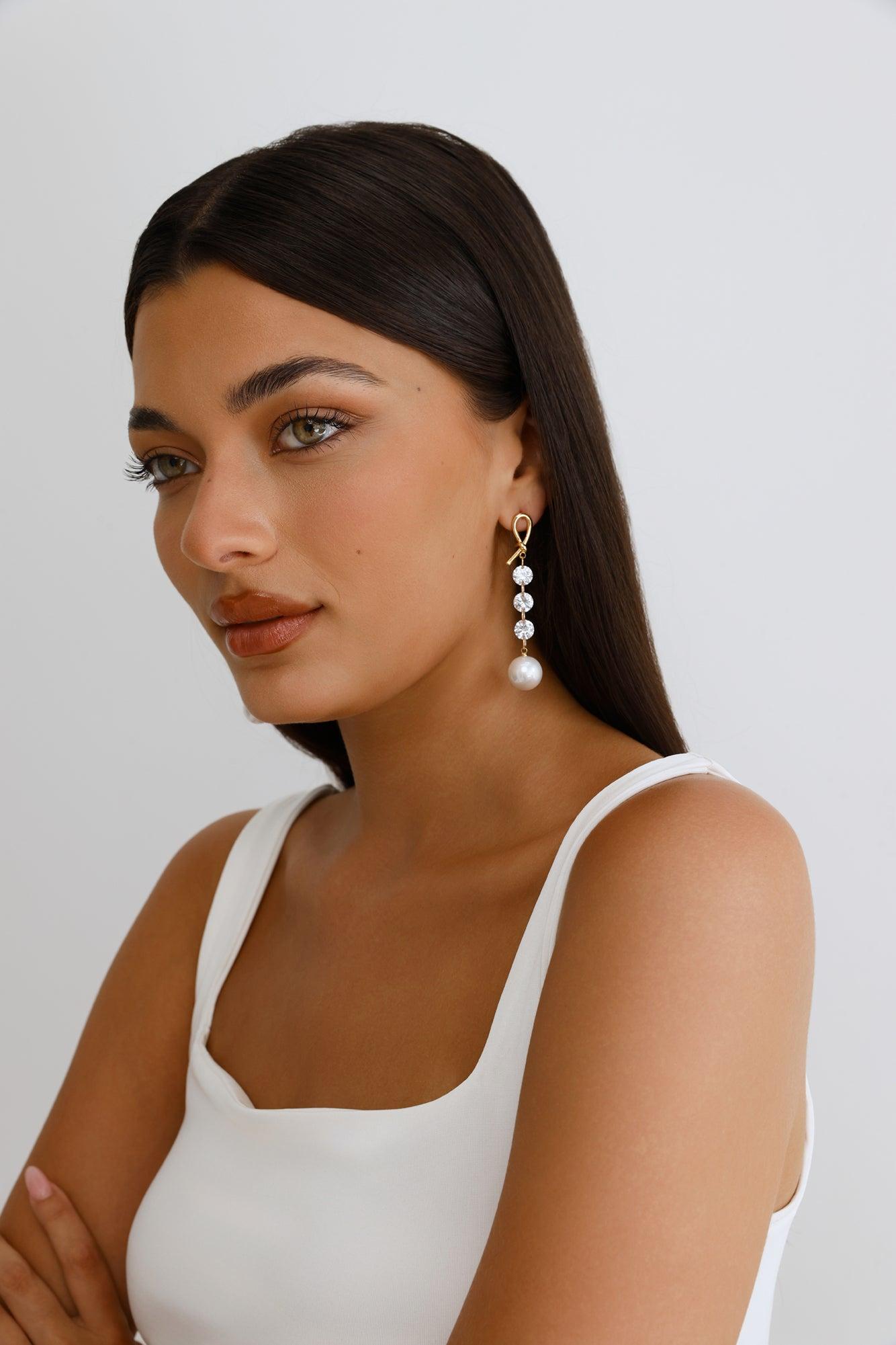 Designer Sparkles Earrings Gold Product Image