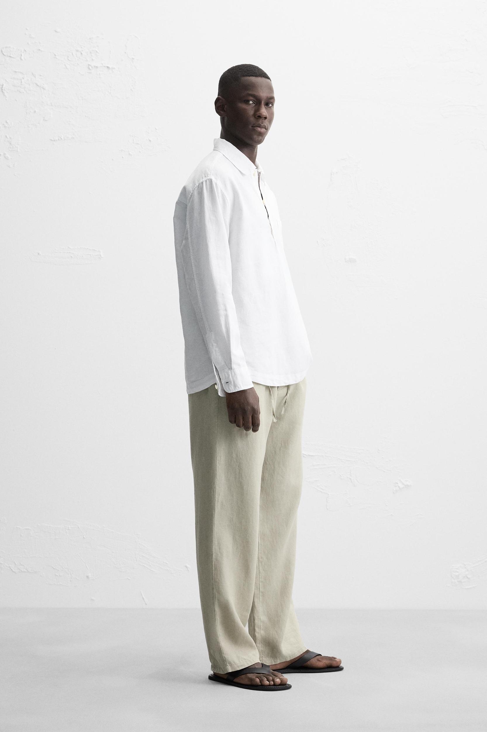 LINEN - COTTON POLO SHIRT Product Image