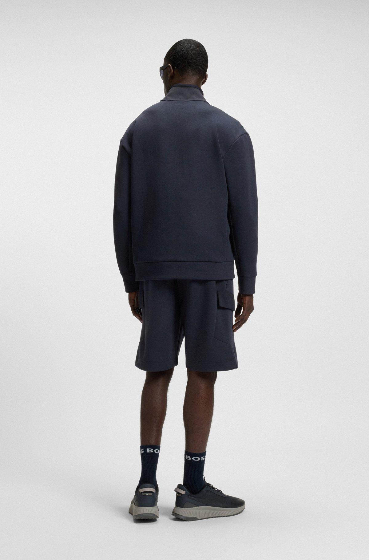 Super-stretch sweatshirt with stormflap detail Product Image