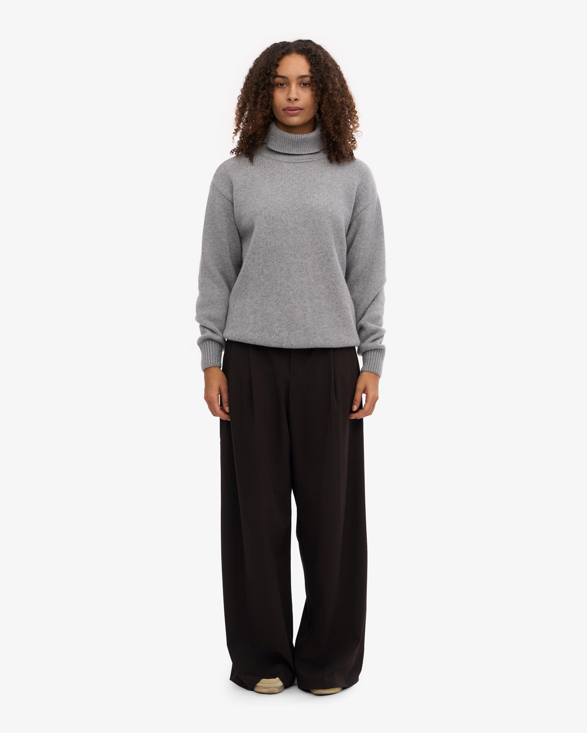 Merino Wool Turtleneck - Heather Grey Product Image