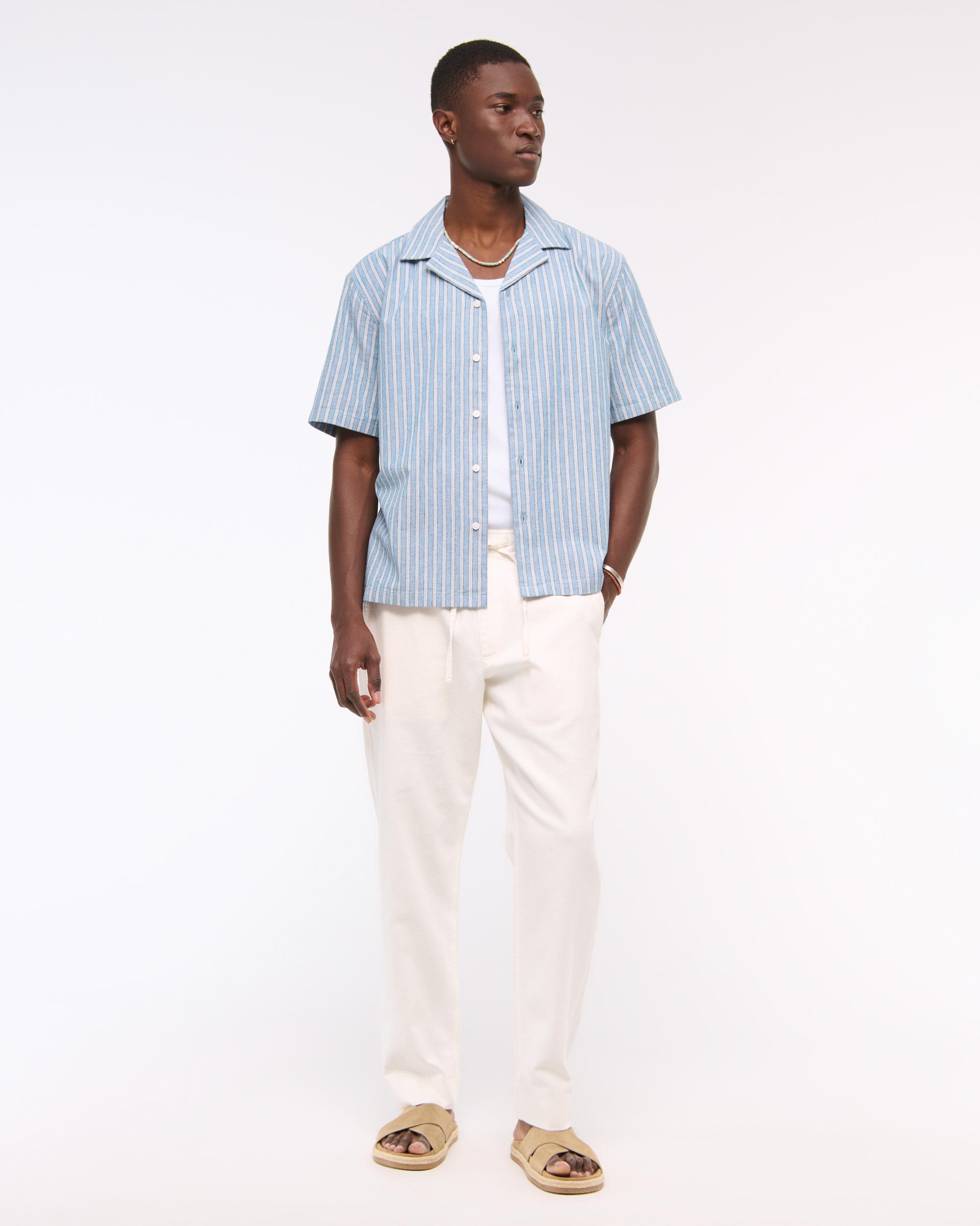 Camp Collar Summer Linen-Blend Shirt Product Image