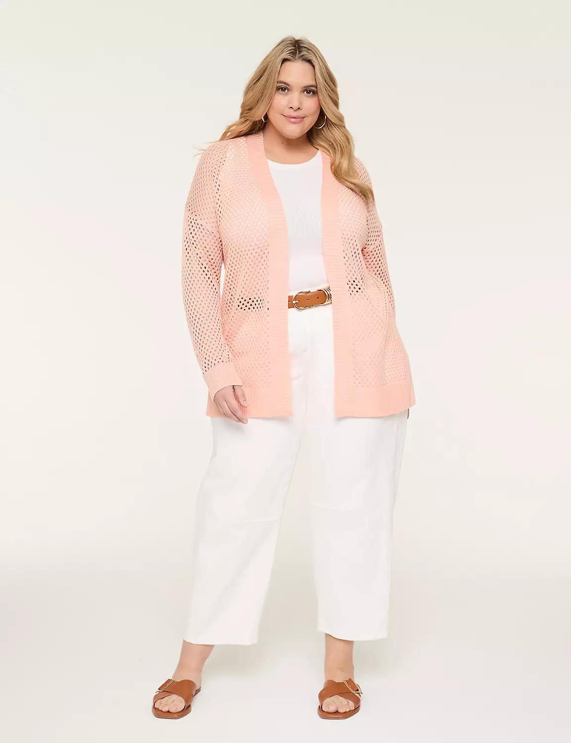 Open-Front Stitch Cardigan Product Image