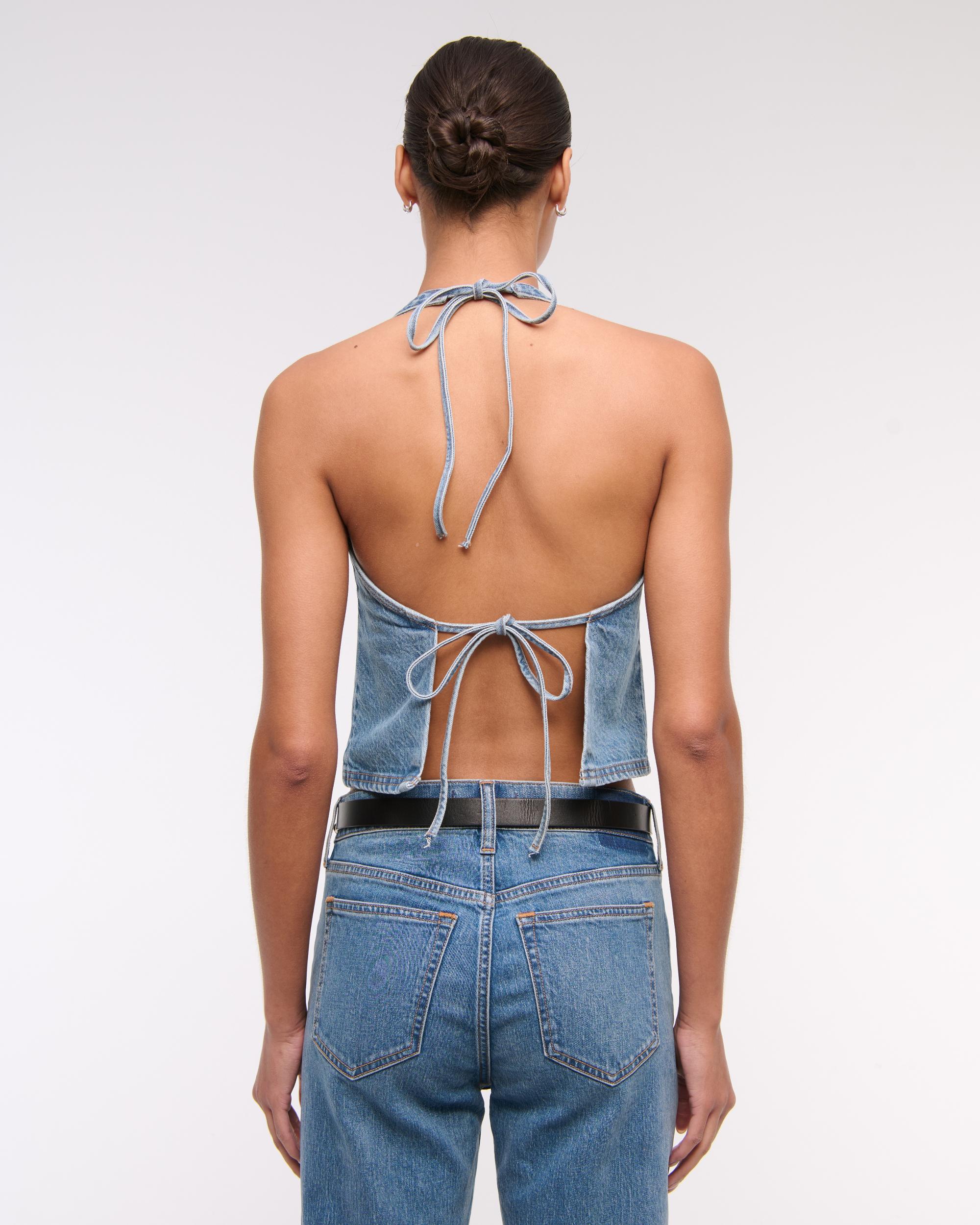 Denim Halter Vest Product Image