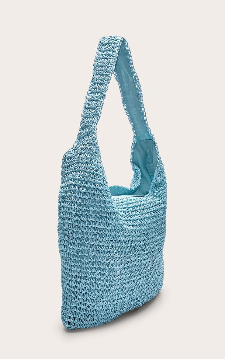 Turquoise Raffia Shoulder Bag Product Image