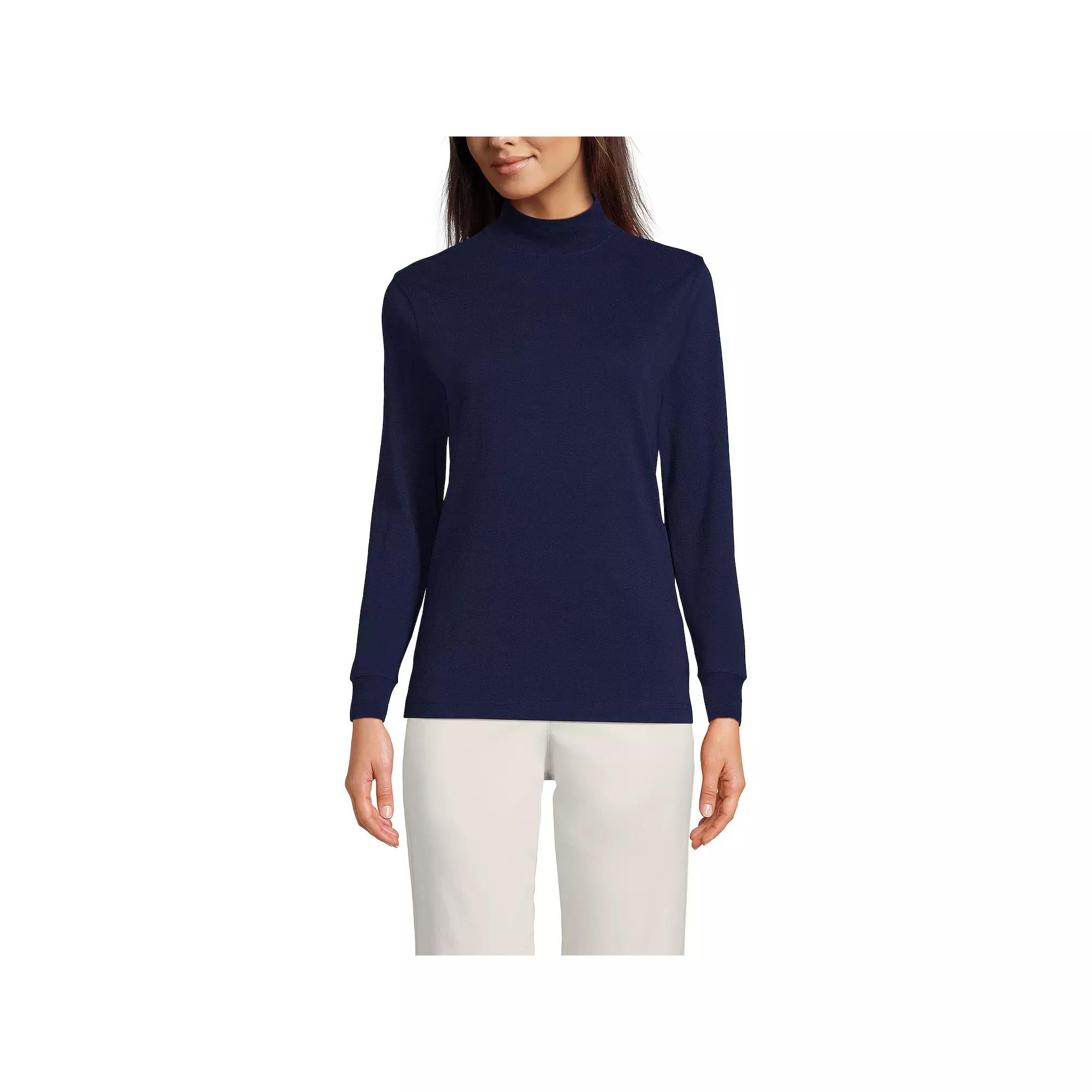 Women's Lands' End Relaxed Mockneck Top,  Product Image