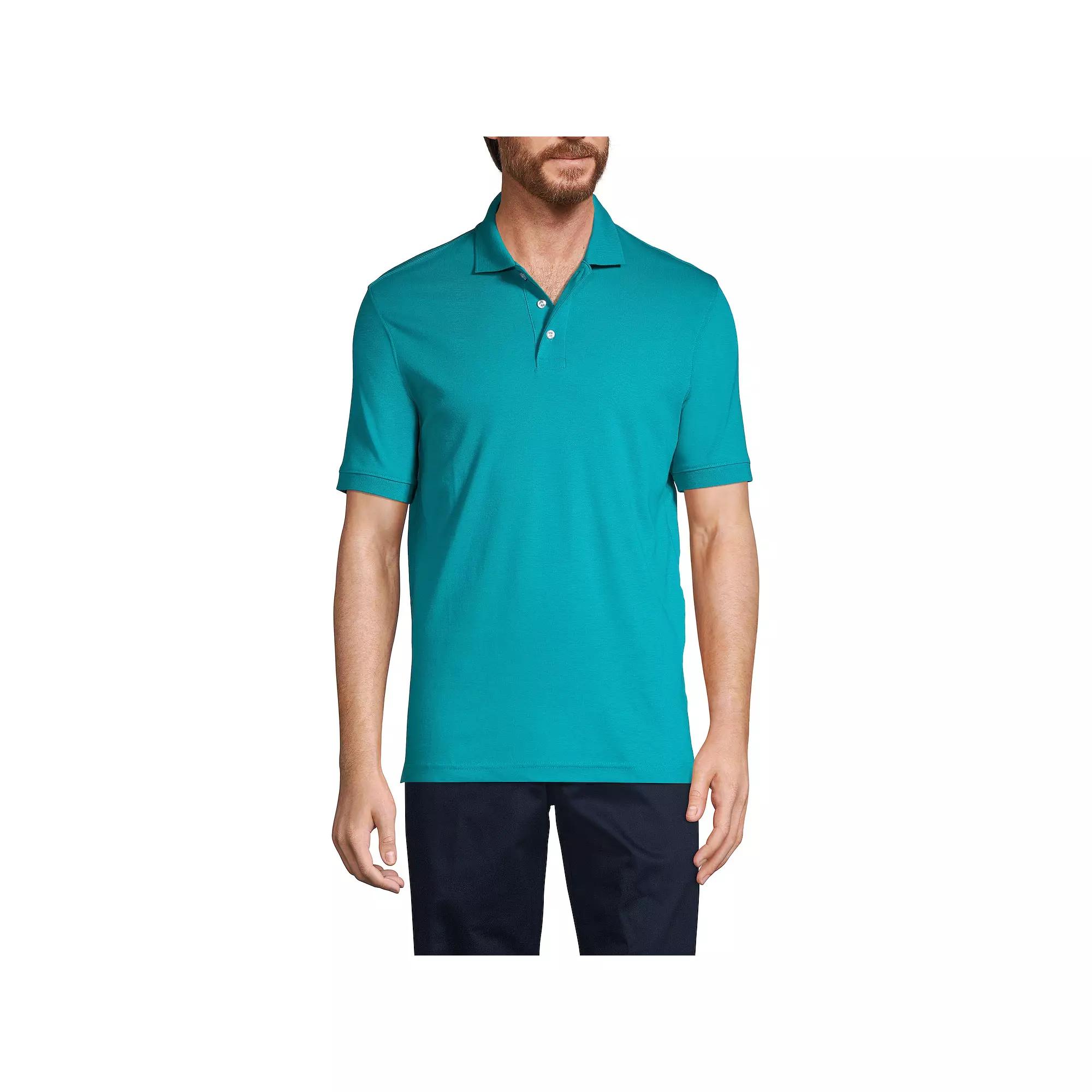 Men's Lands' End Short Sleeve Interlock Polo Shirt,  Product Image