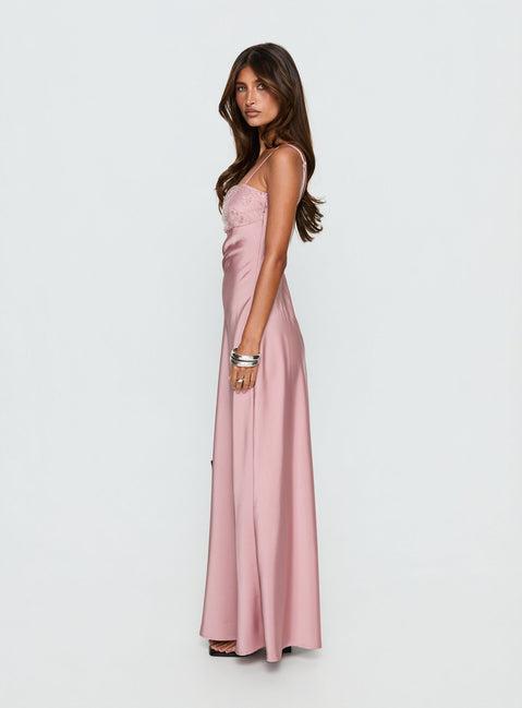 Engracia Sequin Maxi Dress Pink Product Image