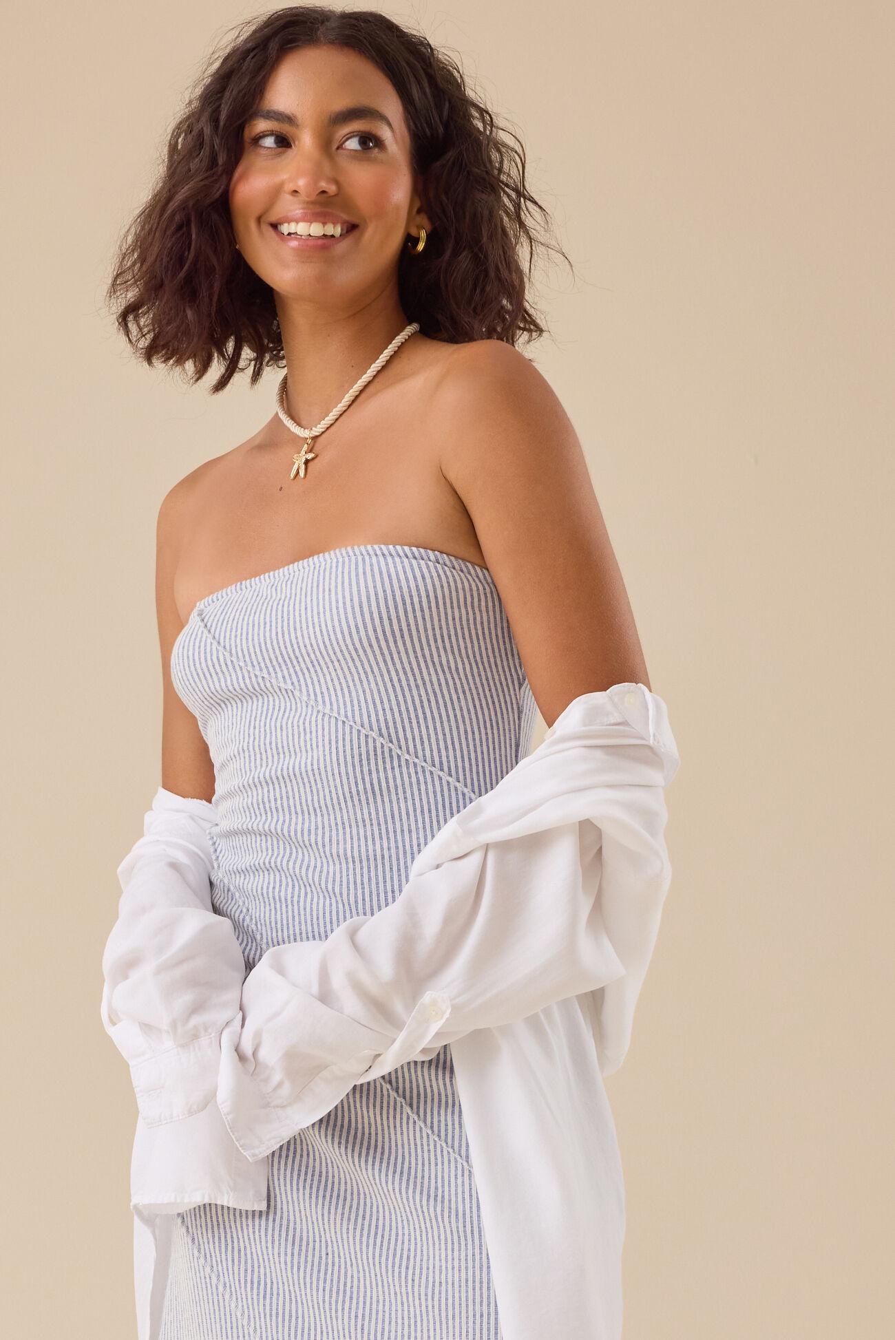 Emily Striped Midi Dress Product Image