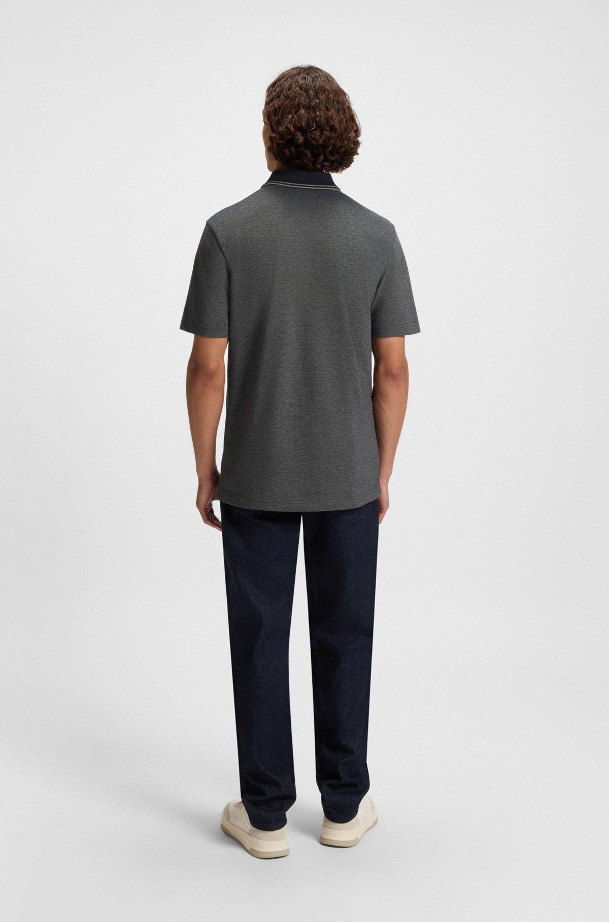 Cotton-piqué polo shirt with all-over print Product Image