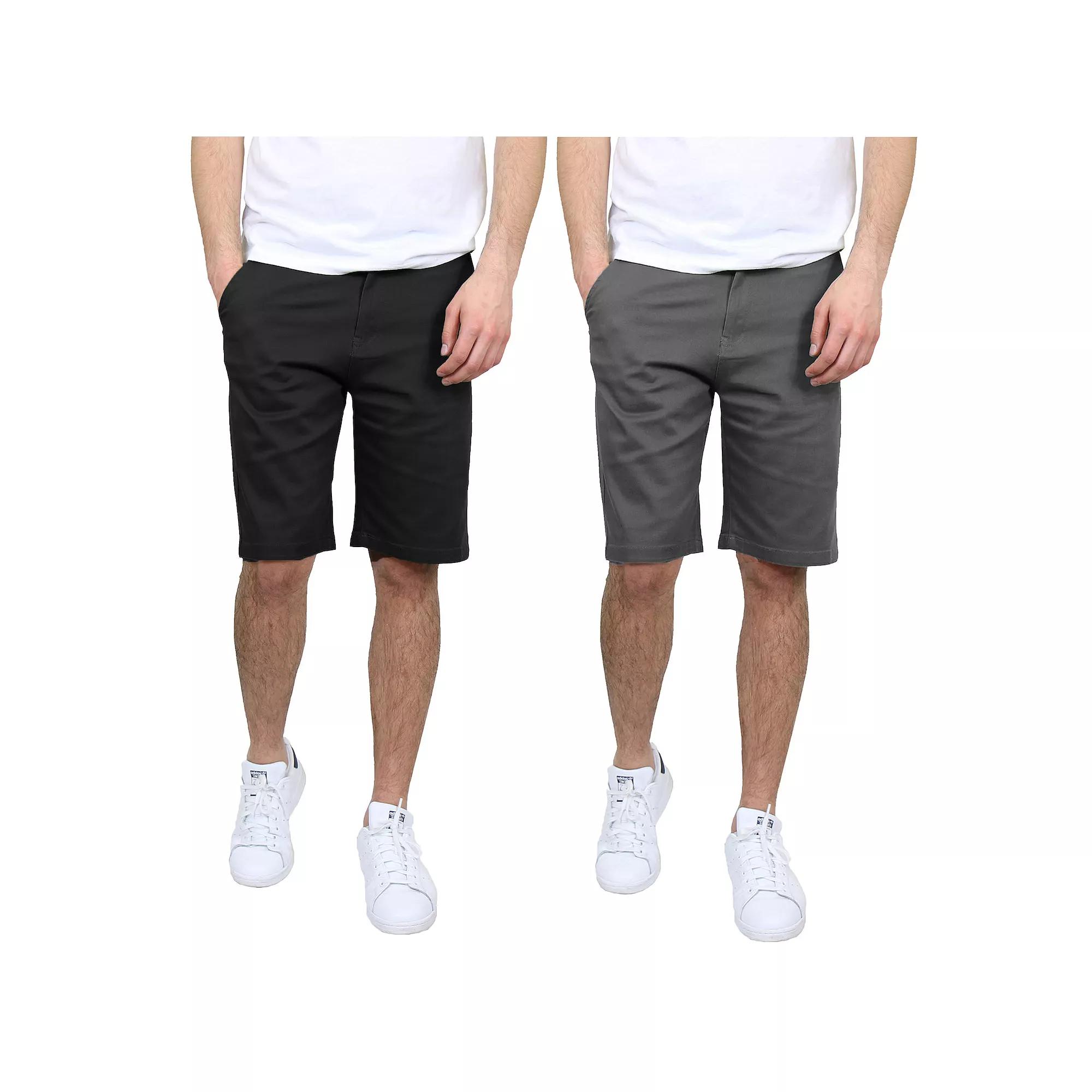 Men's Galaxy 10.5" 5-Pocket Flat-Front Slim-Fit Stretch Chino Shorts 2-Pack,  Product Image