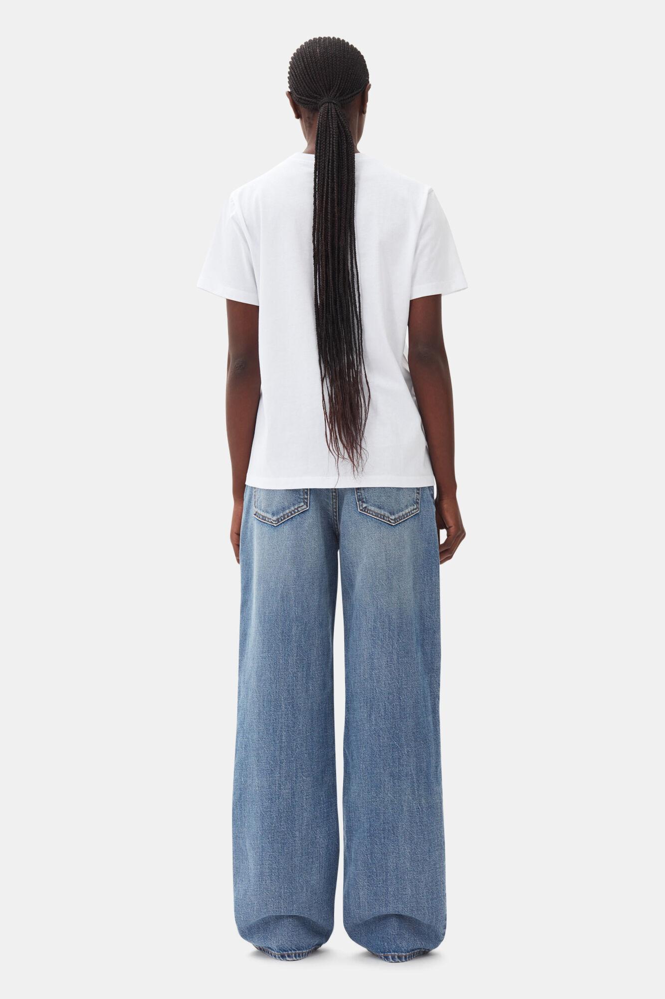 White Basic Jersey Cherry Relaxed T-shirt Product Image