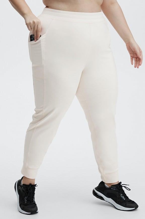 Fabletics On-The-Go Cold Weather Jogger Womens white plus Size 2X Product Image