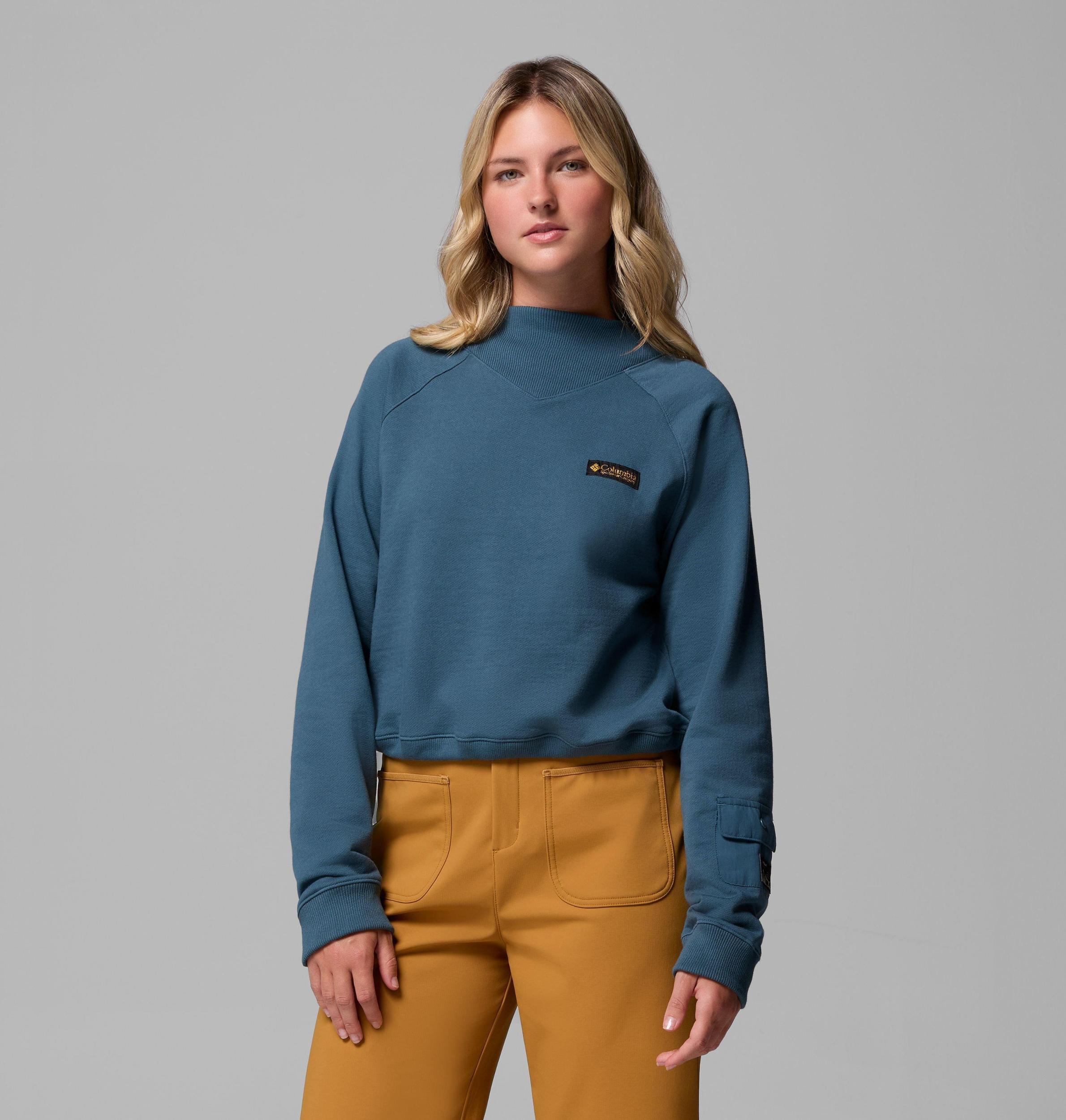Columbia Womens High Cascades Crop French Terry Long Sleeve Shirt- Product Image