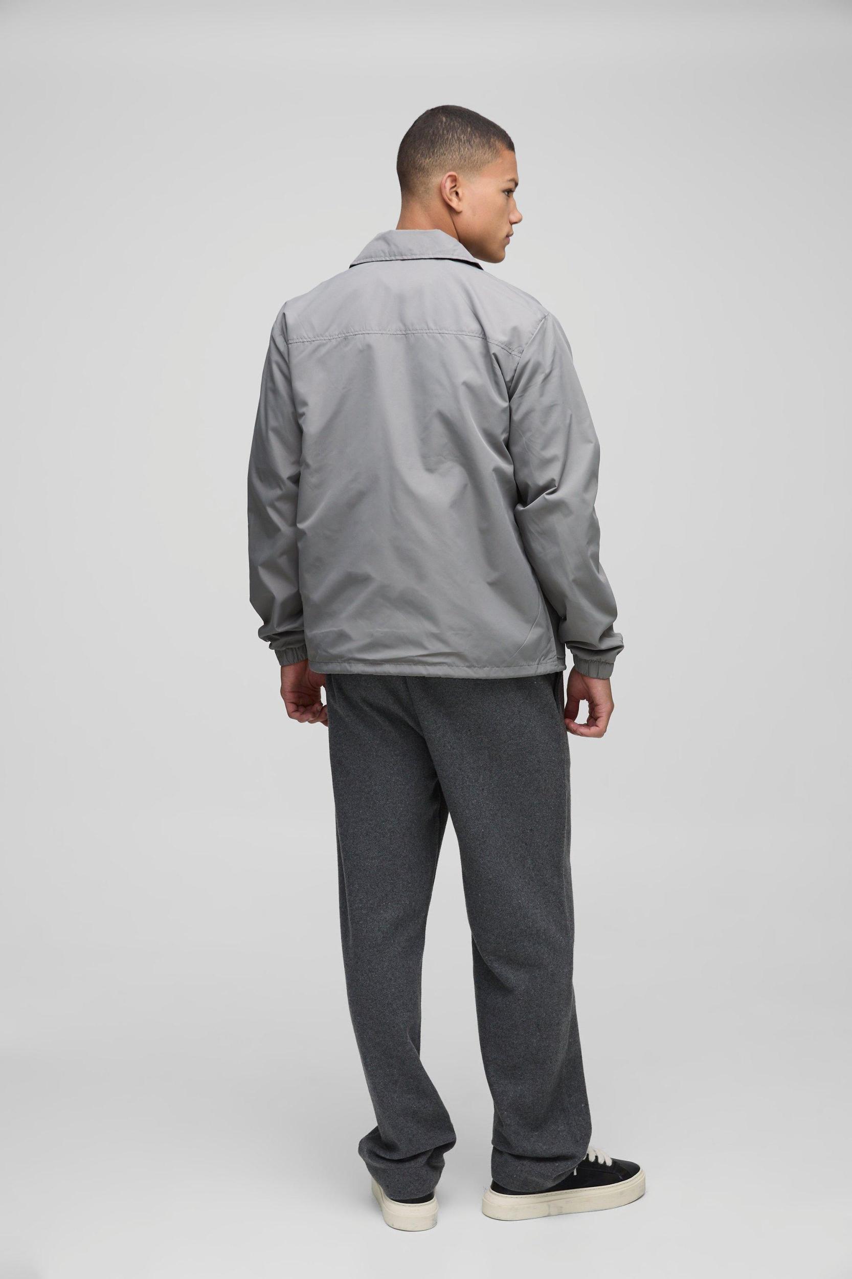 Regular Fit Collared Coach Jacket | boohooMAN USA Product Image