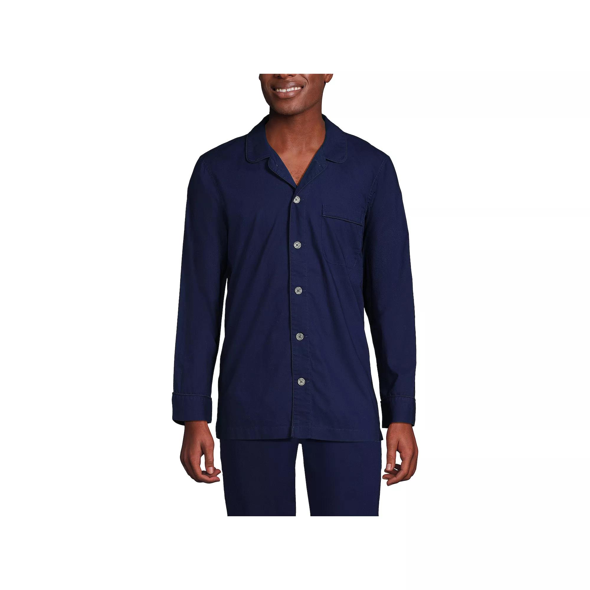 Big & Tall Lands' End Poplin Pajama Sleep Shirt, Men's,  Product Image
