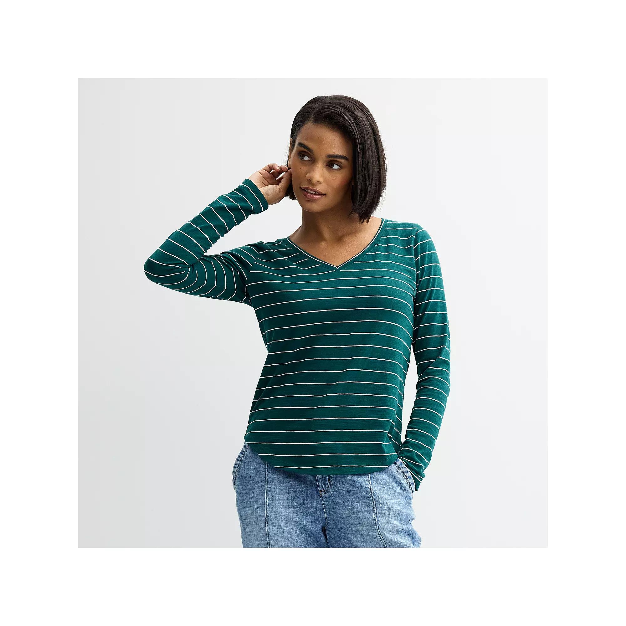 Women's Sonoma Goods For Life® Everyday Long Sleeve V-Neck T-Shirt,  Product Image