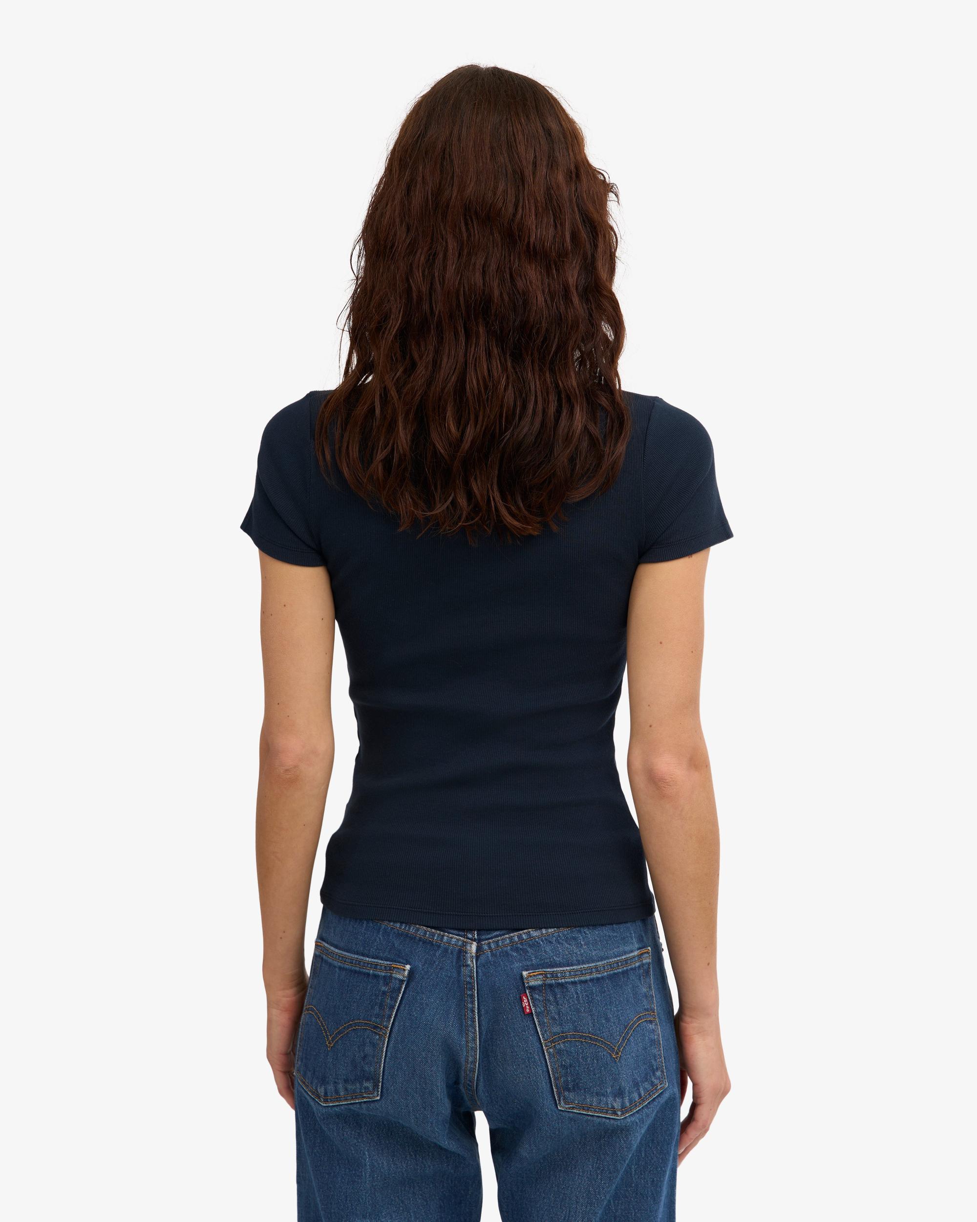 Organic Rib T-Shirt - Navy Blue Product Image