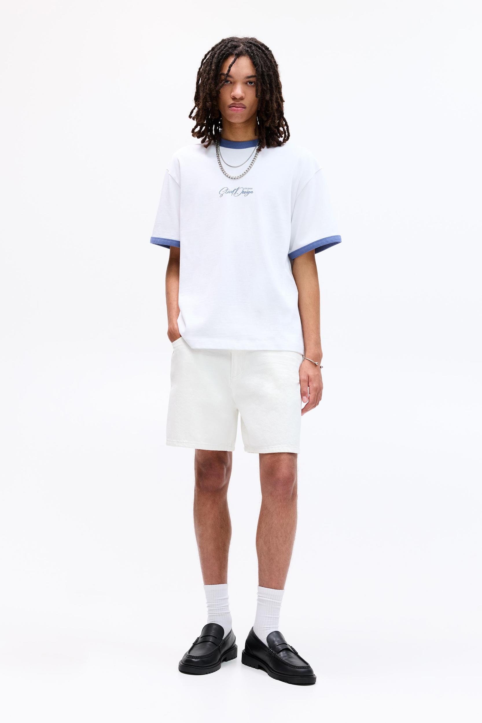 Denim short fit Bermuda shorts Product Image