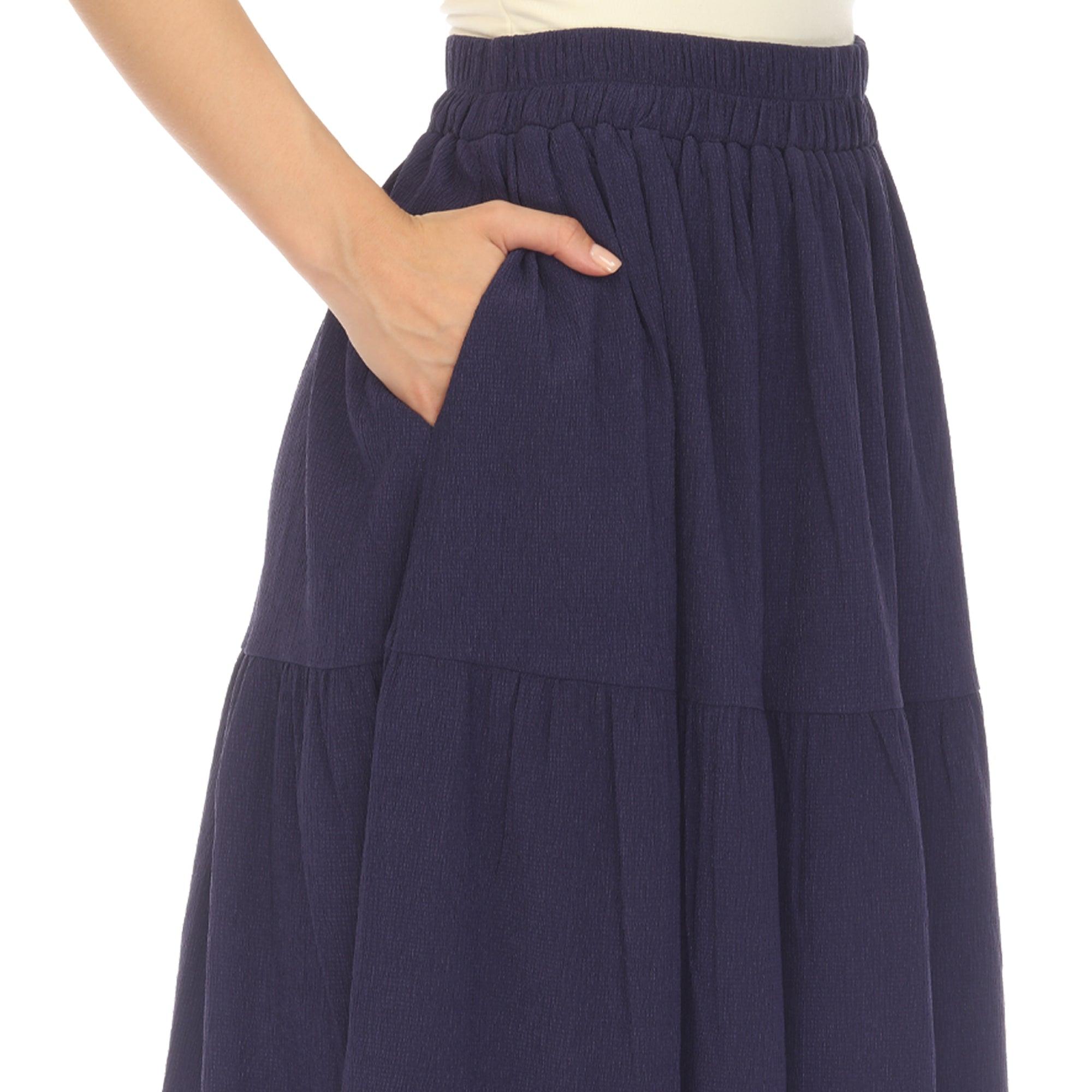 Pleated Tiered Maxi Skirt Product Image