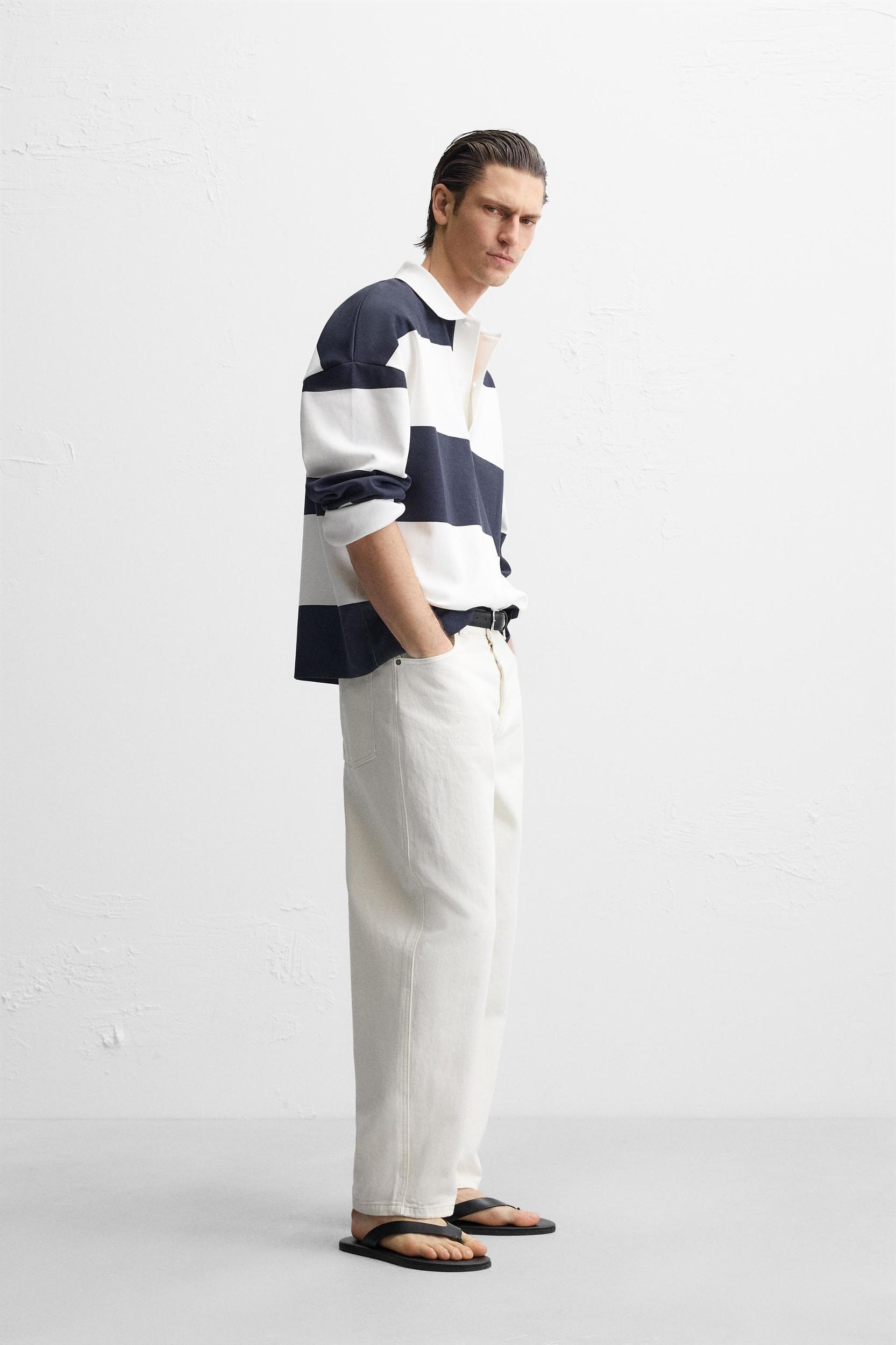 PRINTED STRIPED POLO SHIRT Product Image