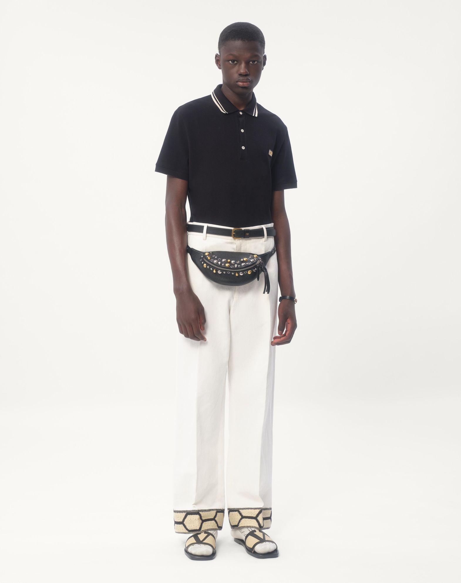 Cotton Piqué Polo Shirt With Vlogo Patch Product Image