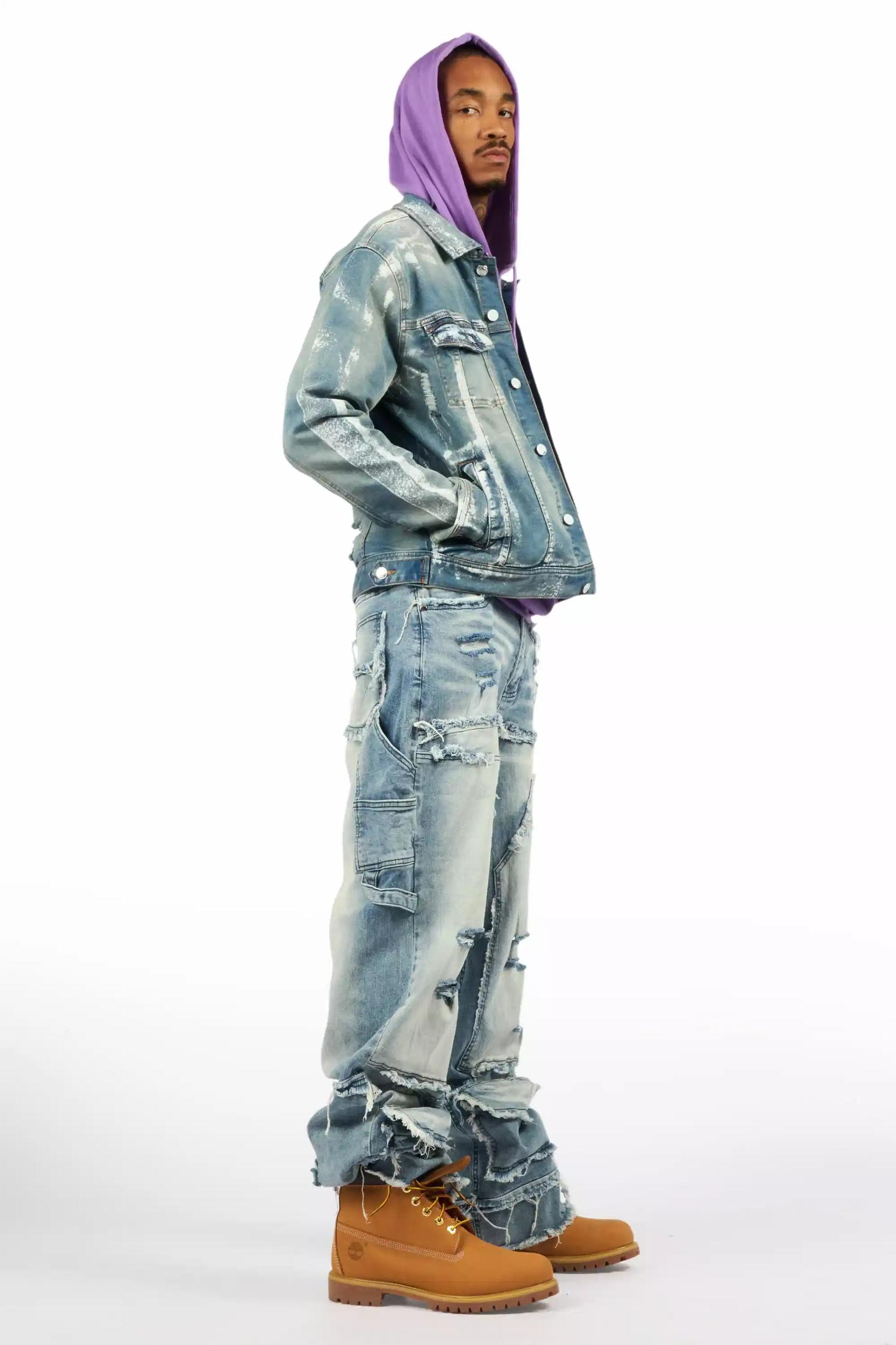 Ozzie Dark Blue Denim Jacket Male Product Image