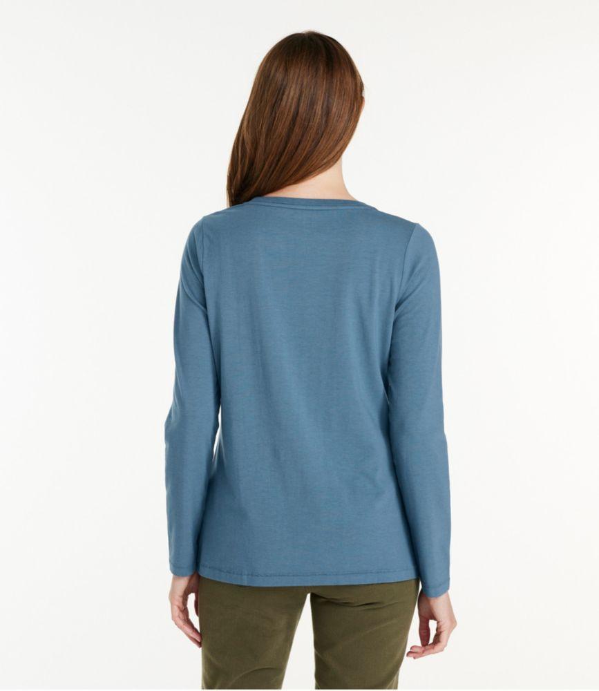 Women's Soft Stretch Supima-Blend Tee, Scoopneck Long-Sleeve Product Image