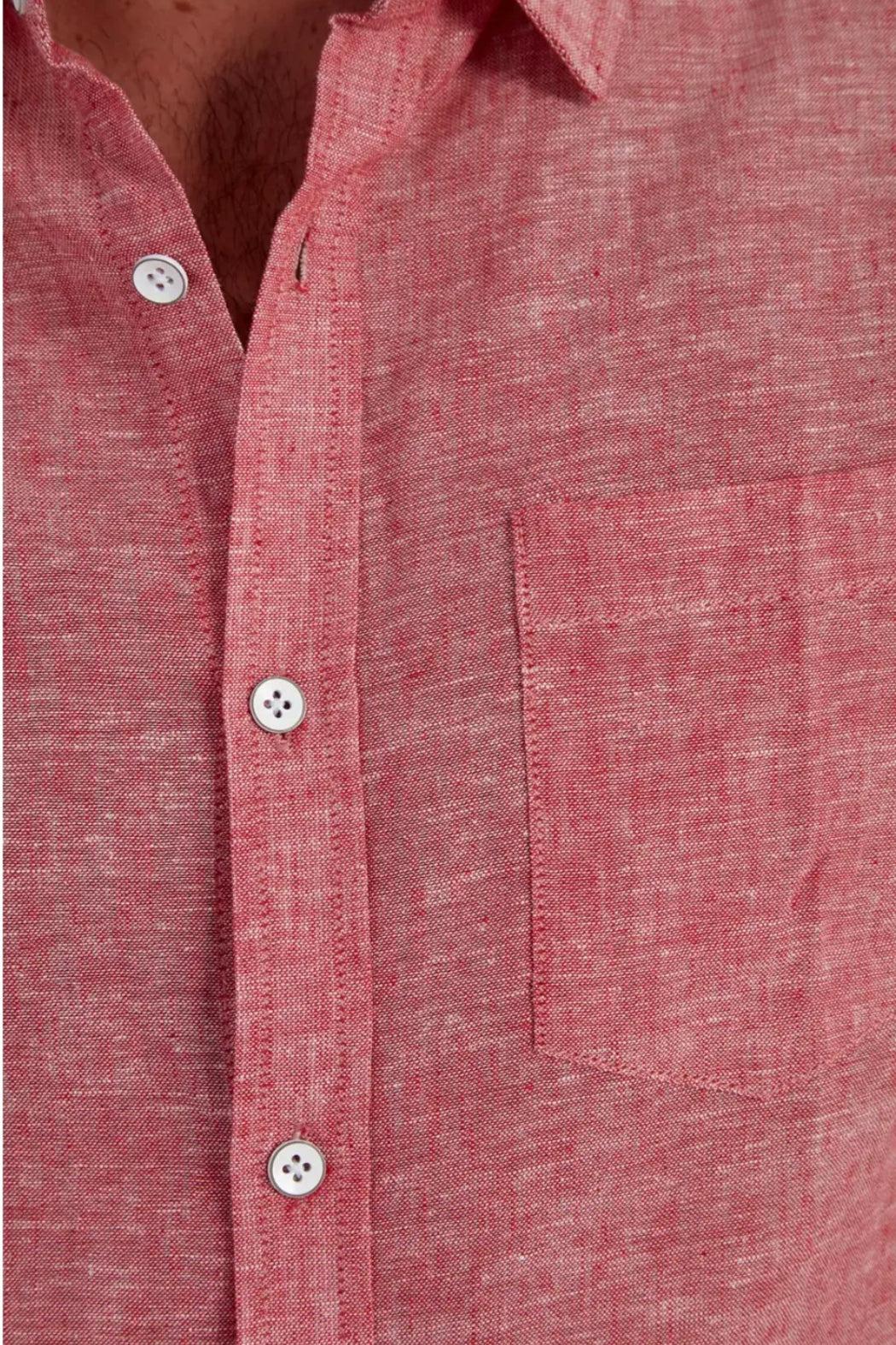 Short Sleeve Solid Linen Shirt Product Image