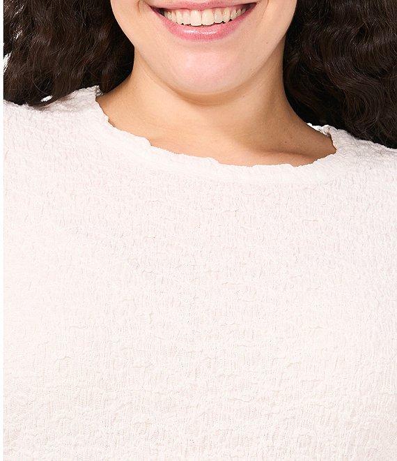 CeCe Plus Size Textured Knit Crew Neck Short Sleeve Tee Product Image