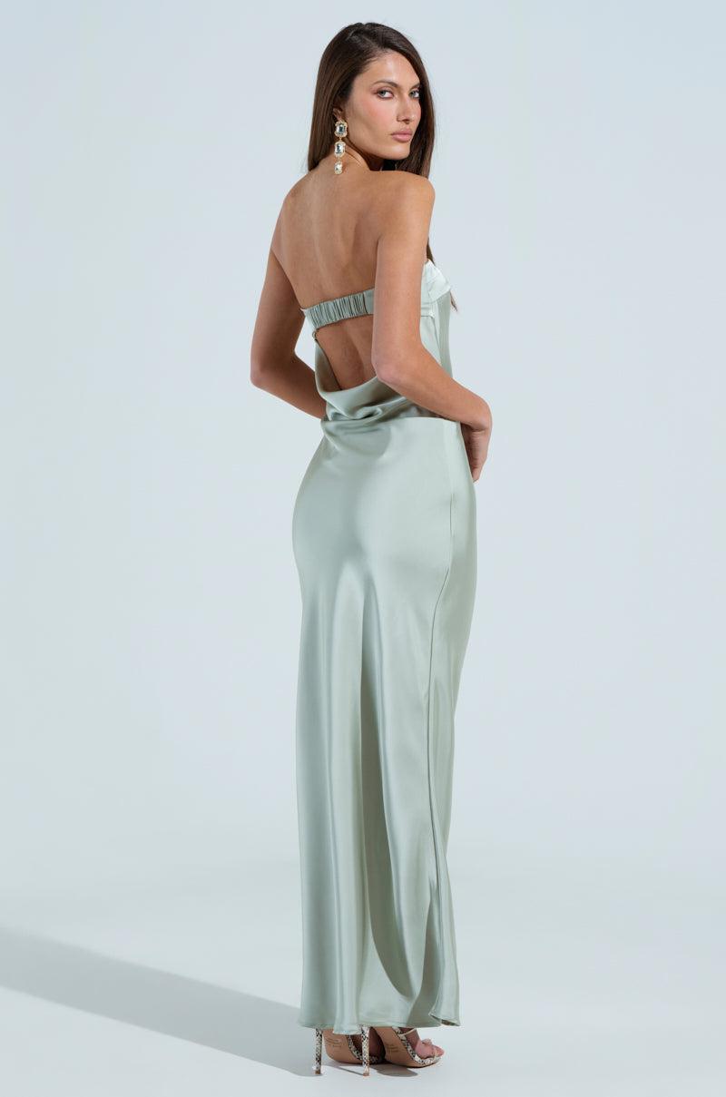THE ONE THAT GOT AWAY SATIN MIDI DRESS Product Image