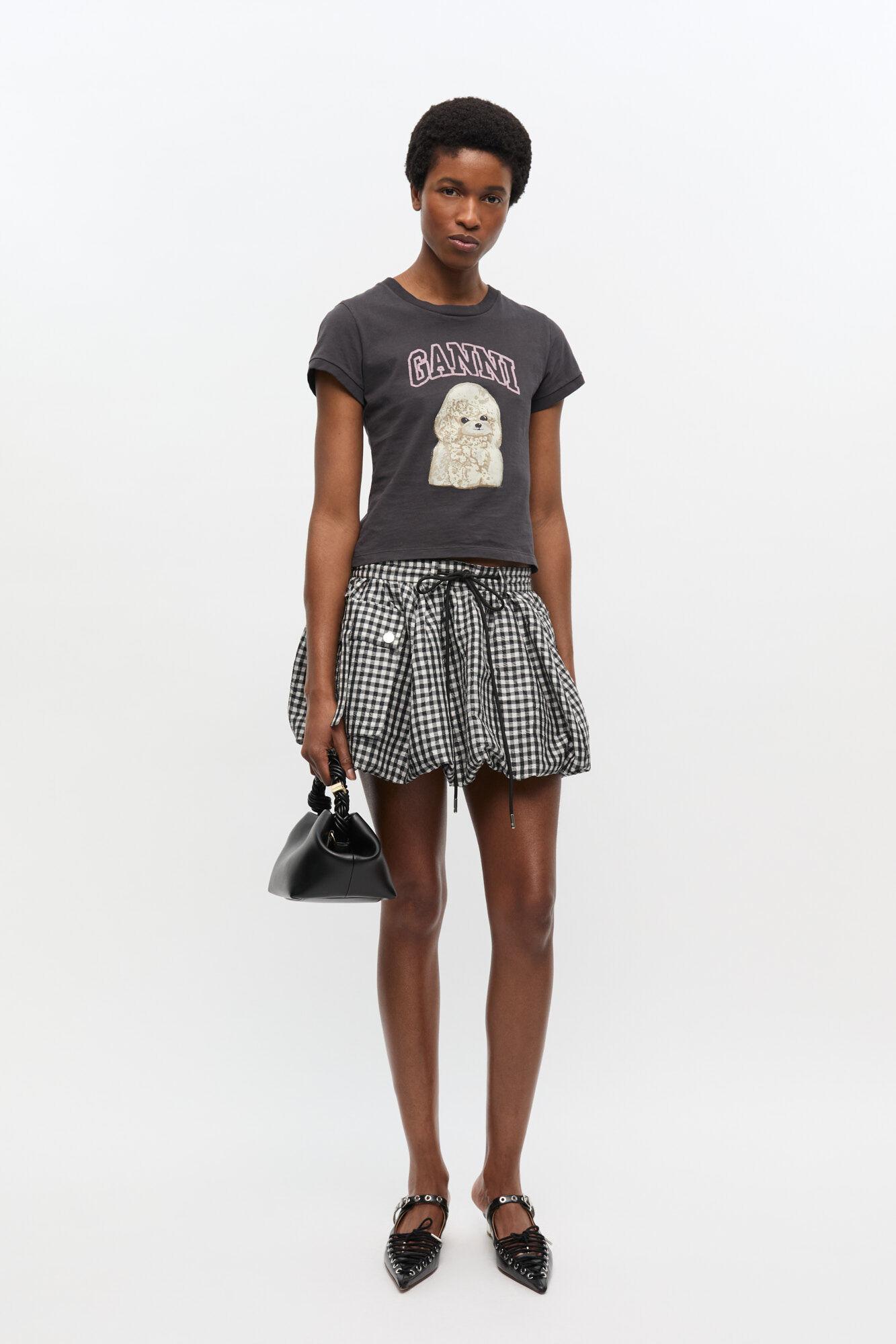 Black Poodle Cropped T-shirt Product Image