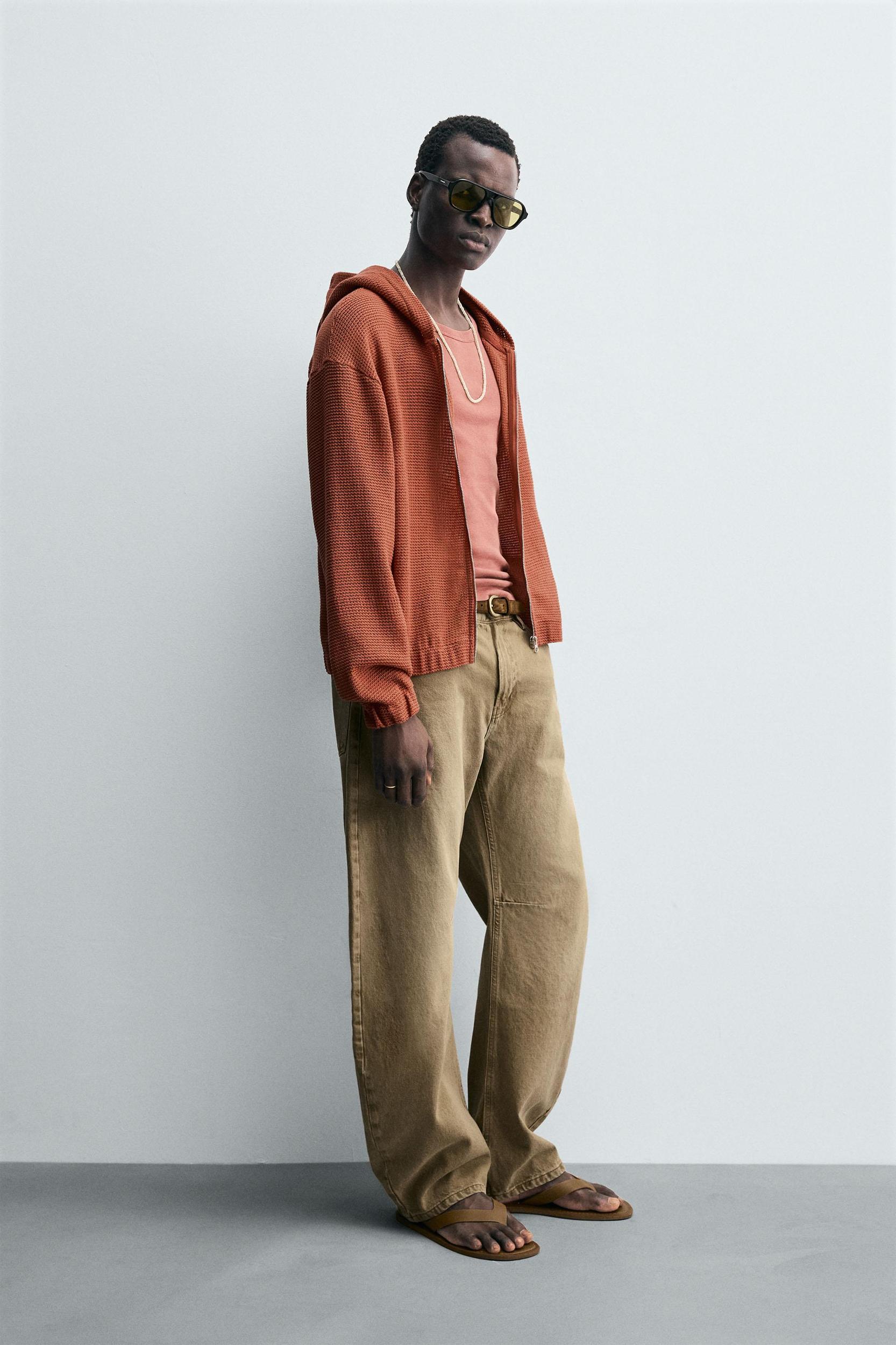 OPEN WEAVE HOODED SWEATSHIRT Product Image