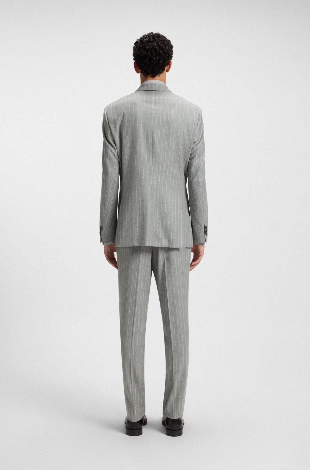 Slim-fit two-piece suit in pinstripe virgin wool Product Image
