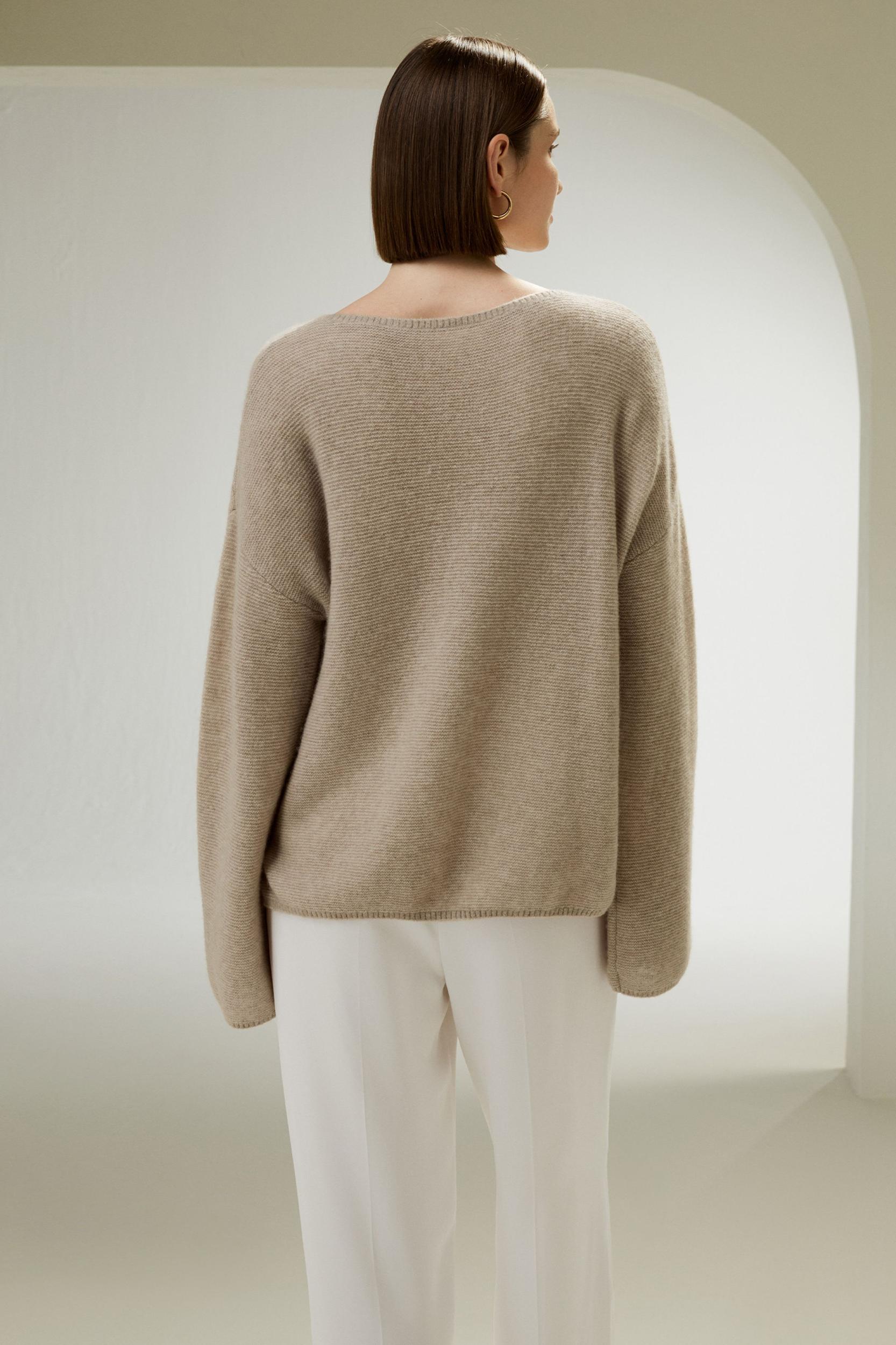 Relaxed Fit Drop-Shoulder Silk Cashmere Blend Sweatshirt Product Image