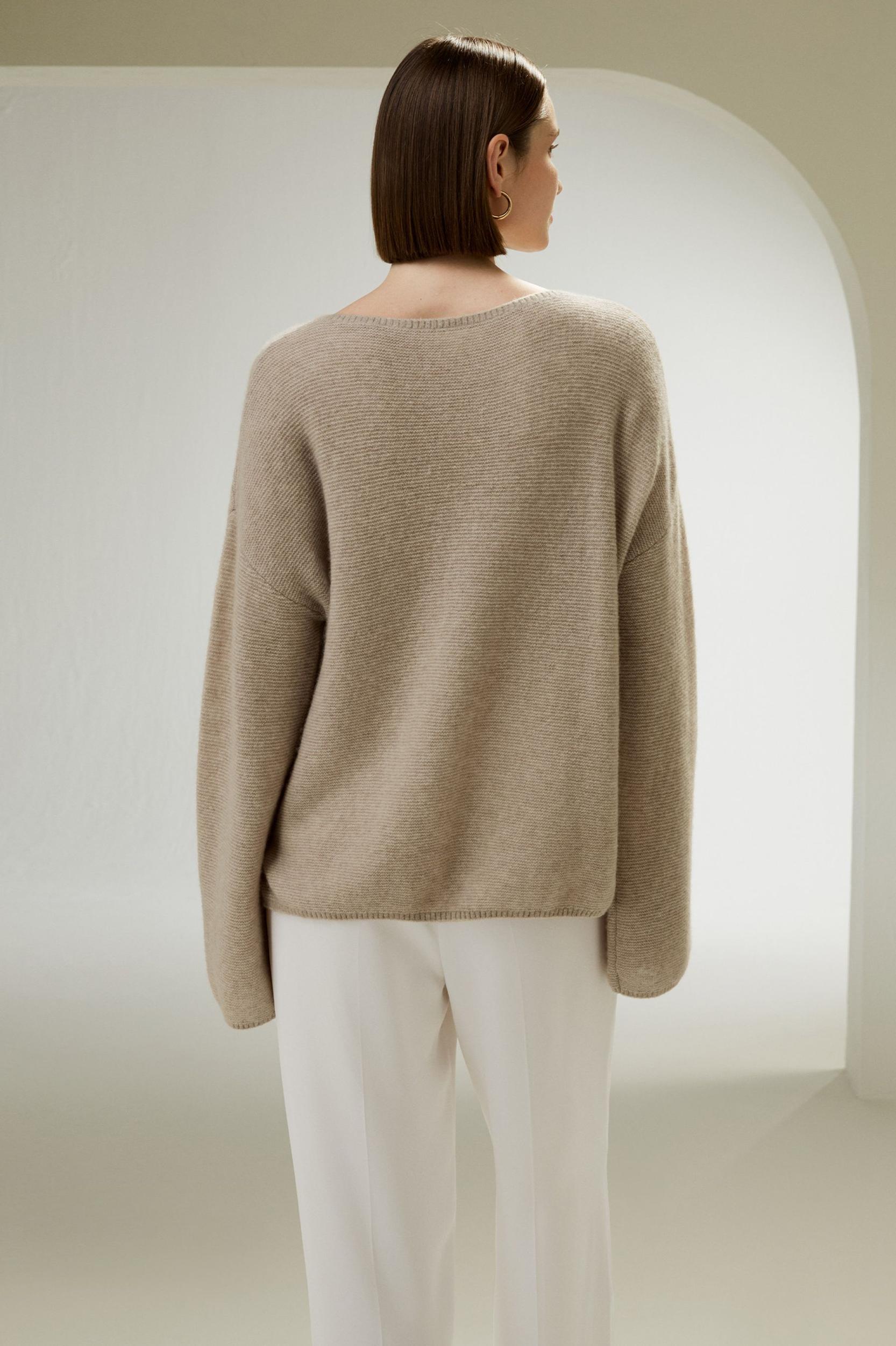 Relaxed Fit Drop-Shoulder Silk Cashmere Blend Sweatshirt Product Image