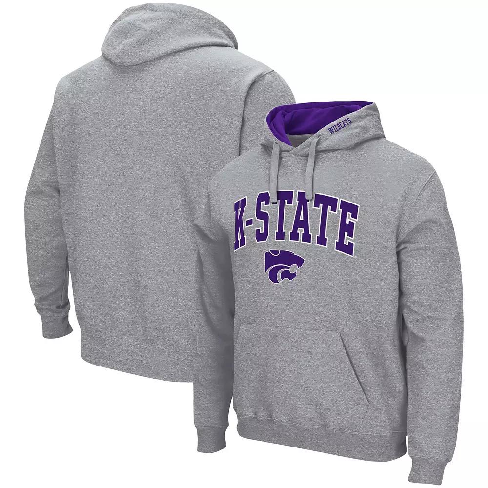 Men's Colosseum Heather Gray Baylor Bears Arch & Logo 3.0 Pullover Hoodie,  Product Image