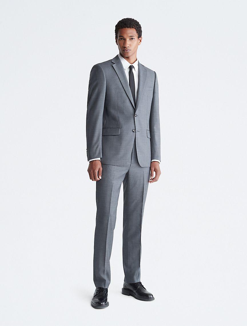 Slim Fit Heather Grey Suit Jacket Product Image