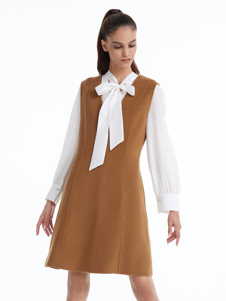 Brown Wool Tank Mini Dress Product Image